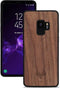 Kudu Samsung Galaxy S9 hoesje case - Houten backcover - Handgemaakt en afgewerkt met duurzaam TPU - Walnoot - Zwart