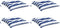 vidaXL - Stoelkussens - 4 - st - gestreept - 40x40x7 - cm - stof - wit - en - blauw