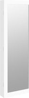 vidaXL - Sieradenkast - met - spiegel - wandgemonteerd - 37,5x10x106 - cm - wit