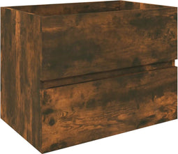 vidaXL - Wastafelkast - 60x38,5x45 - cm - bewerkt - hout - gerookt - eikenkleurig
