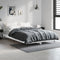 vidaXL - Bedframe - bewerkt - hout - wit - 120x190 - cm