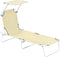 Outsunny ligbed - inklapbaar - 4 standen - zonnedak - beige
