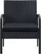 vidaXL - Tuinstoel - met - kussen - poly - rattan - zwart