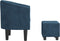 Kuipstoel met voetenbank fluweel donkerblauw