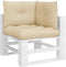 vidaXL - Palletkussens - 3 - st - stof - beige