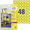 Avery-Zweckform L6128-20 Etiketten Ø 30 mm Polyester folie Geel 960 stuk(s) Permanent Weerbestendige etiketten, Etikett