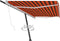 vidaXL - Luifel - vrijstaand - automatisch - 500x300 - cm - oranje - en - bruin