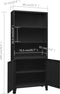 vidaXL - Boekenkast - industrieel - 80x32x180 - cm - staal - zwart