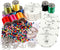 Kumihimo Klassenset, 1 set, verzilverd, neon kleuren, sterke kleuren