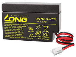Kung Long WP0.8-12 lead fleece battery, 12V, 0.8Ah with JST connector
