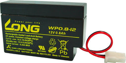 Kung Long WP0.8-12 loodvliesbatterij, 12V, 0,8Ah met AMP-connector