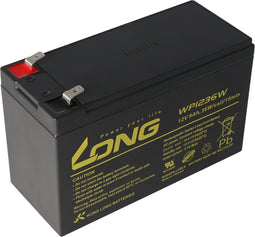 Kung Long WP1236W 12Volt 36W loodbatterij met 9Ah, 6,3 mm Faston Tab 250