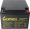 Kung Long WP26-12NE F6 cyclusbestendige loodvlies-accu, 12 volt, 26 Ah, M5 binnendraad