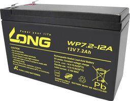 Kung Long WP7.2-12A 12Volt 7.2Ah Faston 6,3 mm plugcontacten