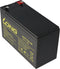 Kung Long WP7.2-12M, 12Volt, 7.2Ah VDS G101163, met Faston 4.8mm-stekkercontacten
