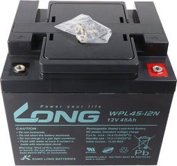 Kung Long WPL45-12N F8 Longlife loodvlies-accu, 12V, 45Ah, M6 binnendraad