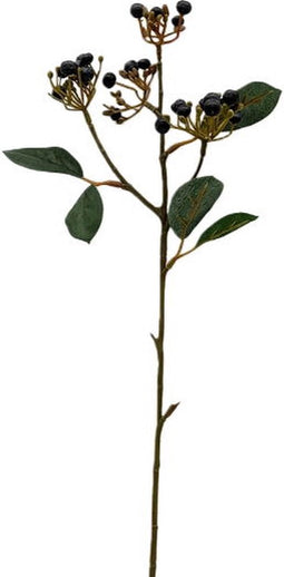 Kunst bessentak blauw, 62 cm