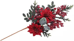 Kunst kersttak kerstster rood, 56 cm