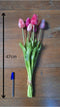 Kunst tulpen donker roze - 47cm - 7 stelen - kunstbloemen - voorjaarsbloemen - kunst boeket - tulpenboeket