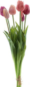 Kunst tulpen donker roze - 47cm - 7 stelen - kunstbloemen - voorjaarsbloemen - kunst boeket - tulpenboeket