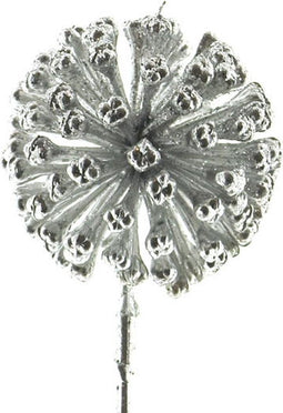 Kunstbloem allium ball silver, 27 cm