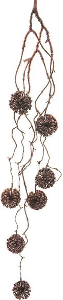 Kunstbloem allium ball spray hanging copper 87 cm
