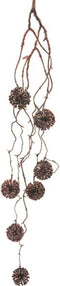 Kunstbloem allium ball spray hanging copper 87 cm