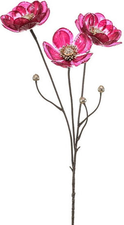 Kunstbloem anemone glamour fuchsia, 75 cm