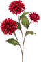 Kunstbloem dahlia red/gold line, 72 cm