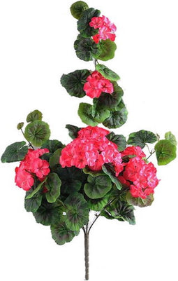 Kunstbloem geranium 70 cm, donkeroze