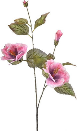 Kunstbloem hibiscus pink, 100 cm