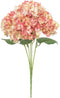 Kunstbloem hortensia 47 cm, roze/wit