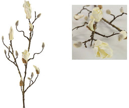 Kunstbloem Magnolia 88x15x3 cm wit