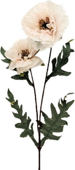 Kunstbloem papaver spray cream, 64 cm