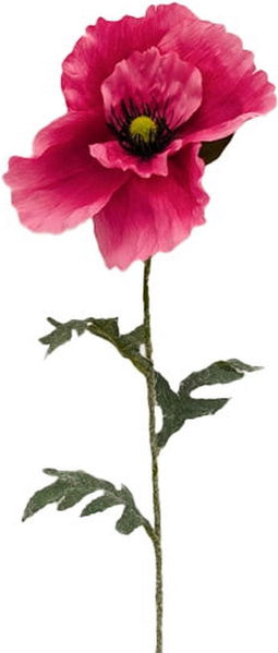 Kunstbloem papaver tak paars, 65 cm
