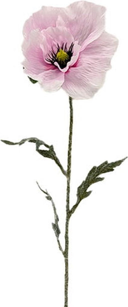 Kunstbloem papaver tak roze, 65 cm