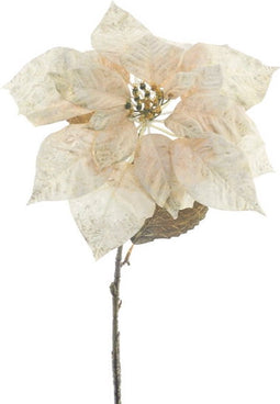 Kunstbloem poinsettia cream, 74 cm