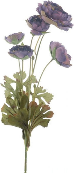 Kunstbloem ranunculus lavender, 61 cm