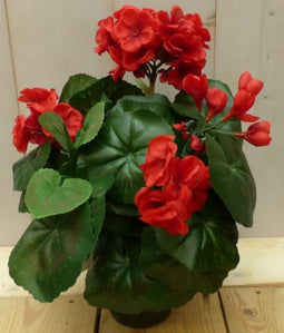 Kunstgeranium rood in potje 25 cm