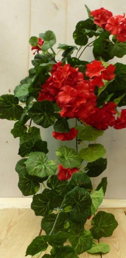 Kunstgeranium rood op steker