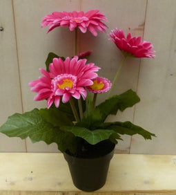 Kunstgerbera roze in pot 25 cm