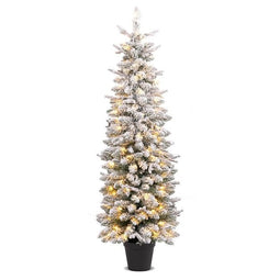 Kunstkerstboom - 249 Takken - 120 Warmwitte LED-Lampjes -150 cm