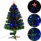Kunstkerstboom met glasvezel verlichting en decoratie - Kerstboom - Kerst - LED - 90 cm