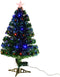 Kunstkerstboom met glasvezel verlichting en decoratie - Kerstboom - Kerst - LED - 90 cm