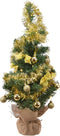 Kunstkerstboom met gouden versiering op batterijen - 20 micro LED lampjes - 60CM