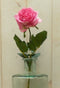 Kunstroos op steker groot roze