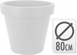 Kunststof bloempot rond wit 80cm