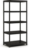 Kunststof opbergrek - Extra diep - 400 kg draagkracht - 5 planken - 60x90x187cm - Zwart