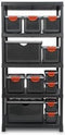 Kunststof opbergrek - Extra diep - 400 kg draagkracht - 5 planken - 60x90x187cm - Zwart