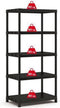 Kunststof opbergrek - Extra diep - 400 kg draagkracht - 5 planken - 60x90x187cm - Zwart